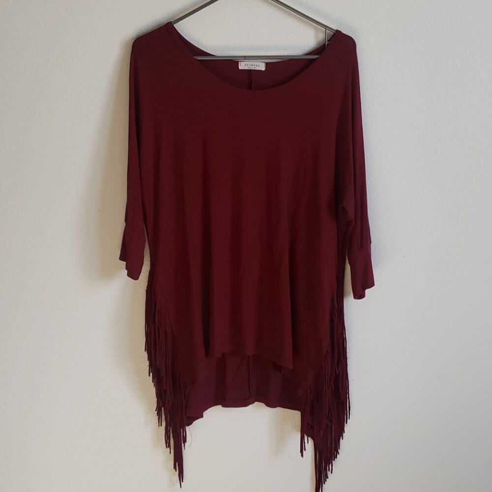 Promesa (Apricot Lane) Fringe Top